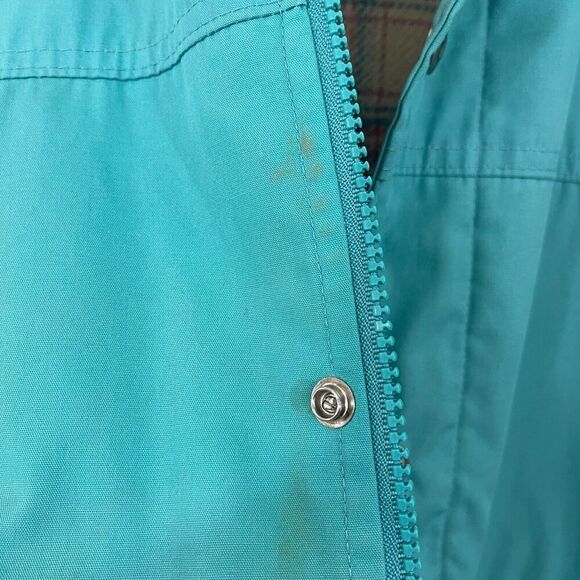 Vintage Woolrich Small Jacket Wool Plaid Lined Blue Snap USA Made Womens - Picture 14 of 16